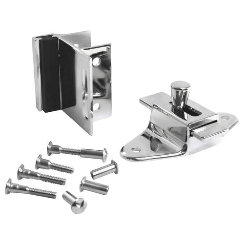 Brixwell Slide Latch and Keeper Set with Chrome Plated Finish, Zinc Materia…