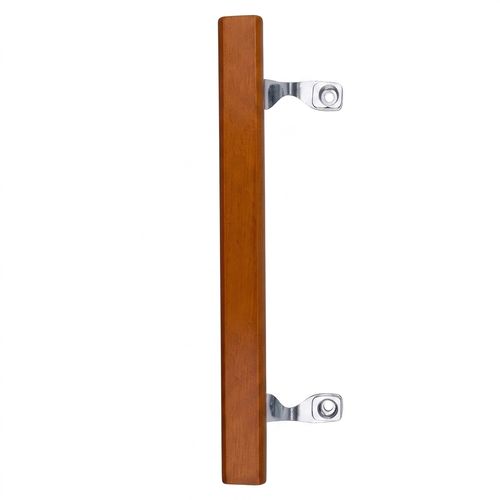 Brixwell Patio Door Handle with Brackets, Chrome Finish with Wood Grip, 6-5…